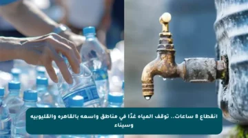 انقطاع 8 ساعات.. توقف المياه غدًا في مناطق واسعة بالقاهرة والقليوبية وسيناء